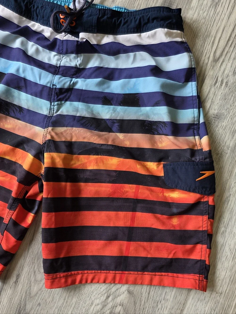 Speedo Men’s Large Multicolor Striped Swim Trunks